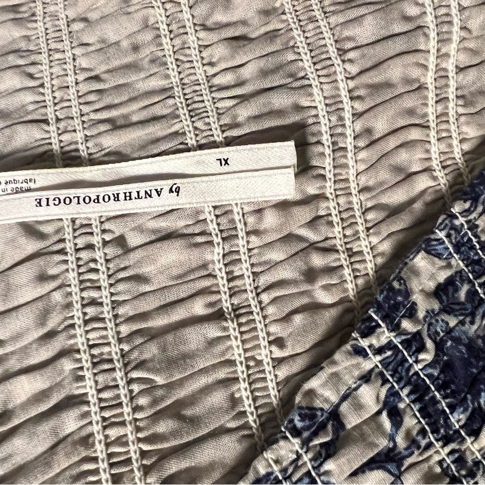Anthropologie Blue and White Floral Midi Dress - Picture 8 of 8